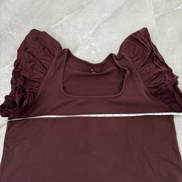 Women’s A New Day Double Flutter Short Sleeve Slim Fit Top Butterfly Ruffle XL - Picture 14 of 15